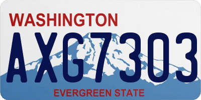 WA license plate AXG7303