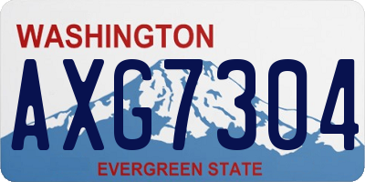 WA license plate AXG7304