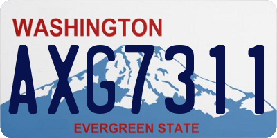 WA license plate AXG7311