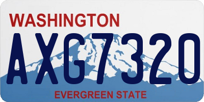 WA license plate AXG7320