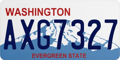 WA license plate AXG7327
