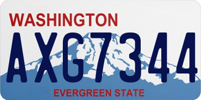 WA license plate AXG7344