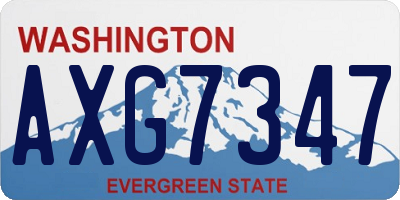 WA license plate AXG7347