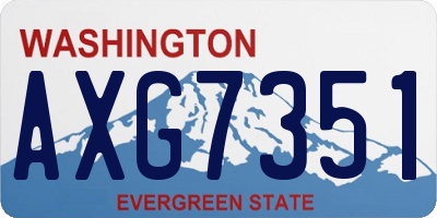 WA license plate AXG7351