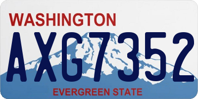 WA license plate AXG7352