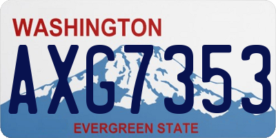 WA license plate AXG7353