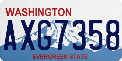 WA license plate AXG7358