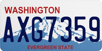 WA license plate AXG7359