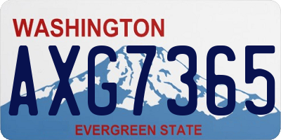 WA license plate AXG7365