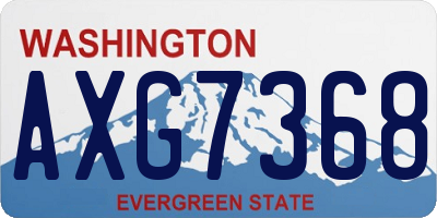 WA license plate AXG7368