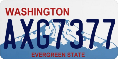 WA license plate AXG7377
