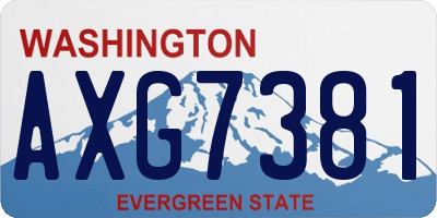 WA license plate AXG7381