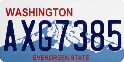 WA license plate AXG7385