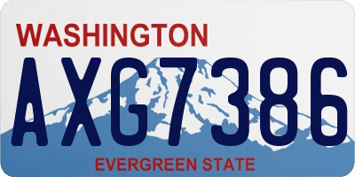 WA license plate AXG7386
