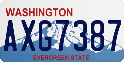 WA license plate AXG7387