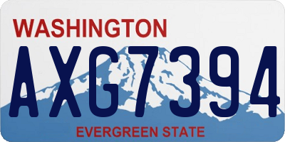 WA license plate AXG7394