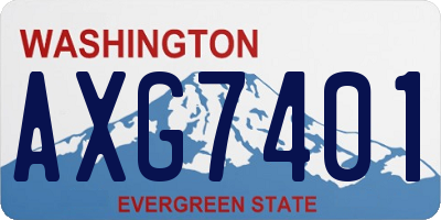 WA license plate AXG7401