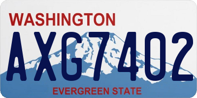 WA license plate AXG7402