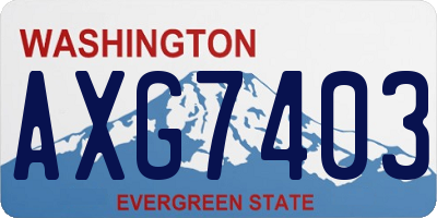 WA license plate AXG7403