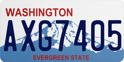 WA license plate AXG7405