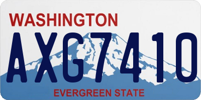 WA license plate AXG7410