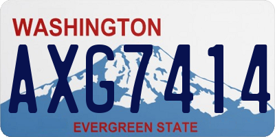 WA license plate AXG7414