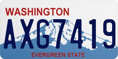 WA license plate AXG7419
