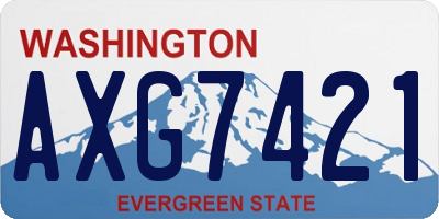 WA license plate AXG7421