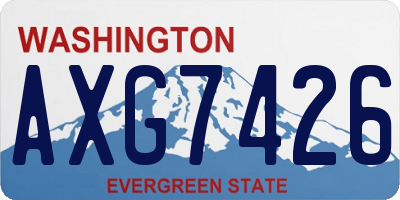 WA license plate AXG7426