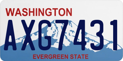 WA license plate AXG7431
