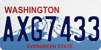 WA license plate AXG7433