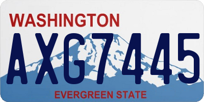 WA license plate AXG7445