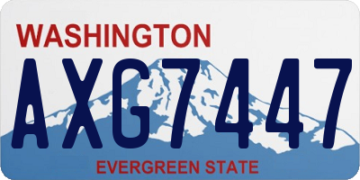 WA license plate AXG7447