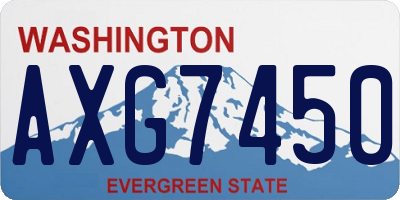 WA license plate AXG7450