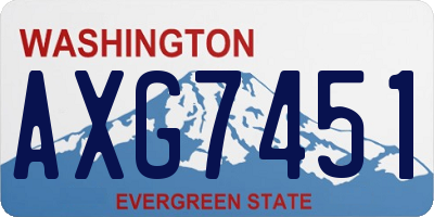 WA license plate AXG7451