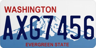 WA license plate AXG7456