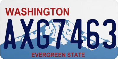 WA license plate AXG7463