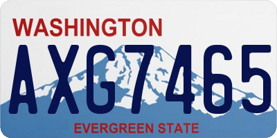 WA license plate AXG7465