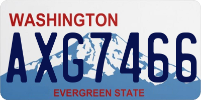 WA license plate AXG7466