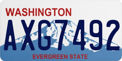 WA license plate AXG7492