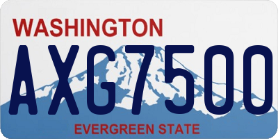 WA license plate AXG7500