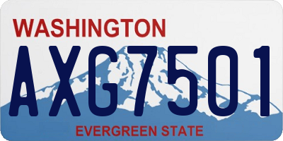 WA license plate AXG7501