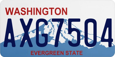 WA license plate AXG7504