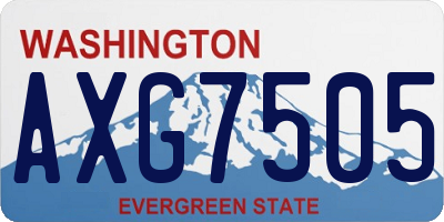 WA license plate AXG7505