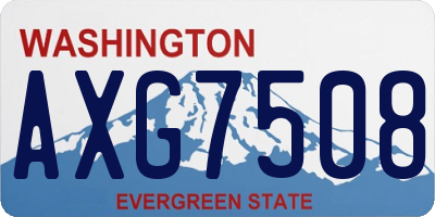 WA license plate AXG7508
