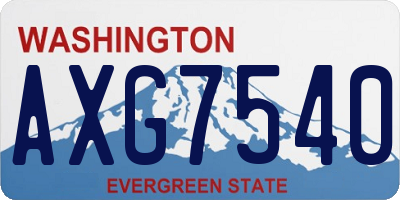WA license plate AXG7540