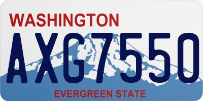 WA license plate AXG7550