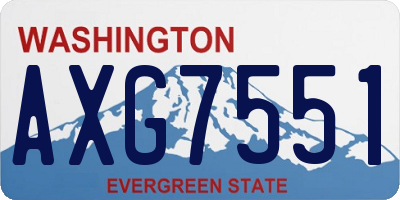WA license plate AXG7551