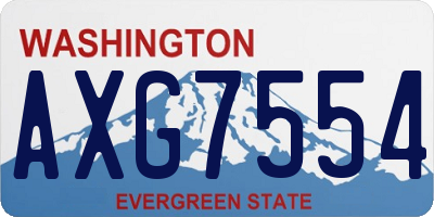 WA license plate AXG7554
