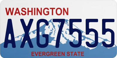 WA license plate AXG7555